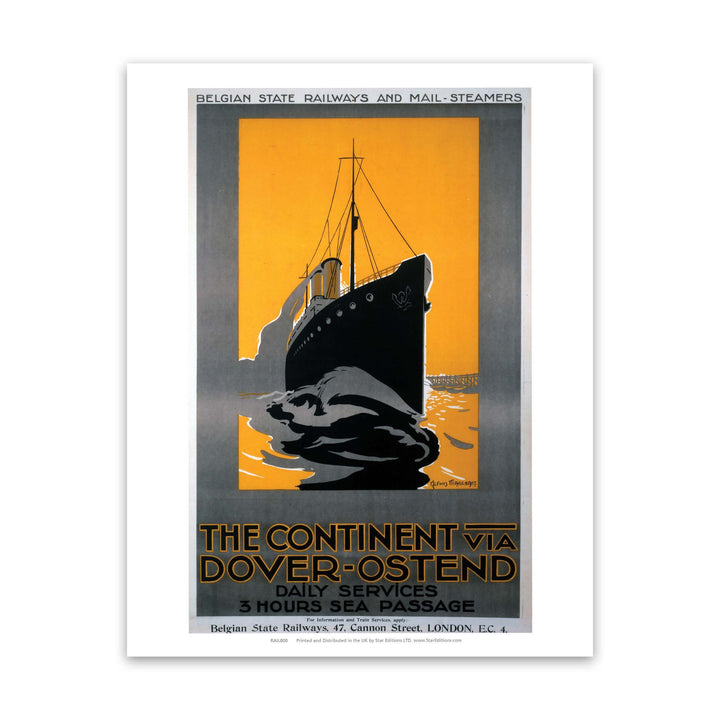 The Continent Via Dover-Ostend Art Print