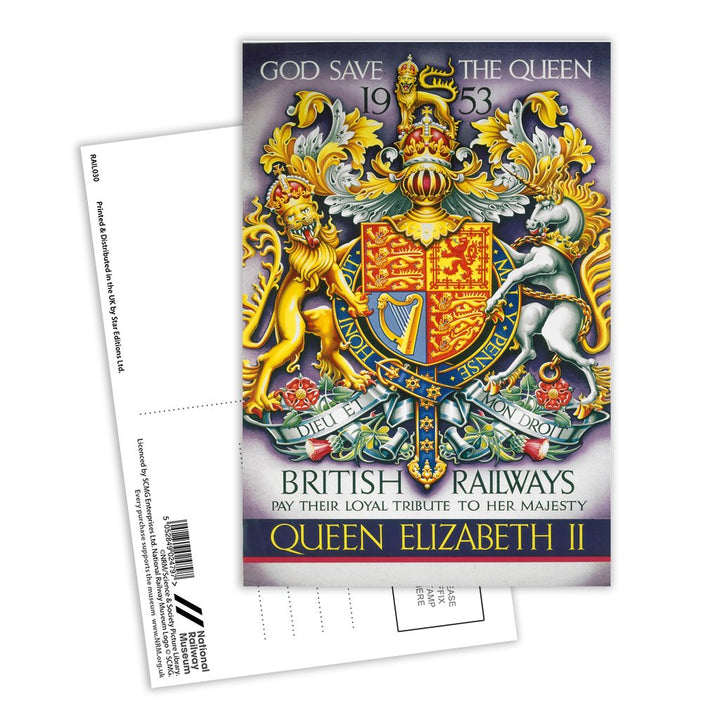 British Railways Tribute to Queen Elizabeth II Postcard Pack of 8