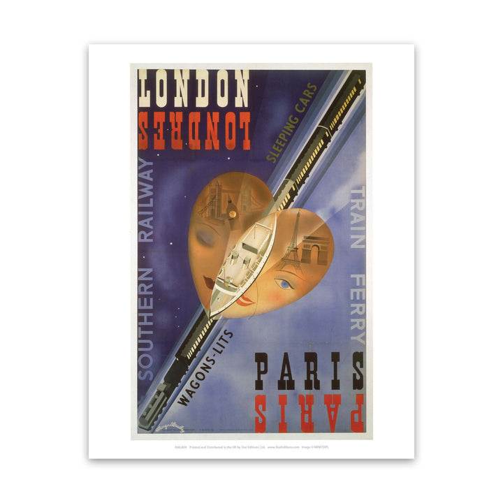 Southern Railway Train Ferry - London to Paris Art Print