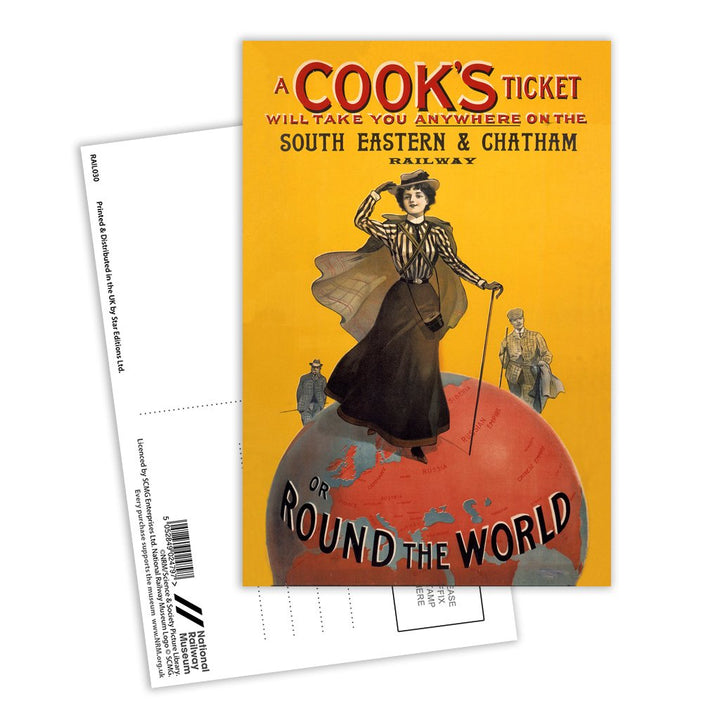A Cook's Ticket will take you anywhere on the South Easter and Chatham Railway Postcard Pack of 8