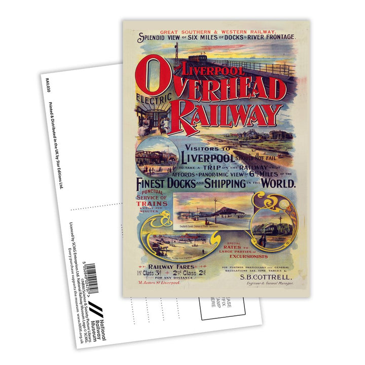 Liverpool overhead railway - Finest dock and shipping in the world Postcard Pack of 8