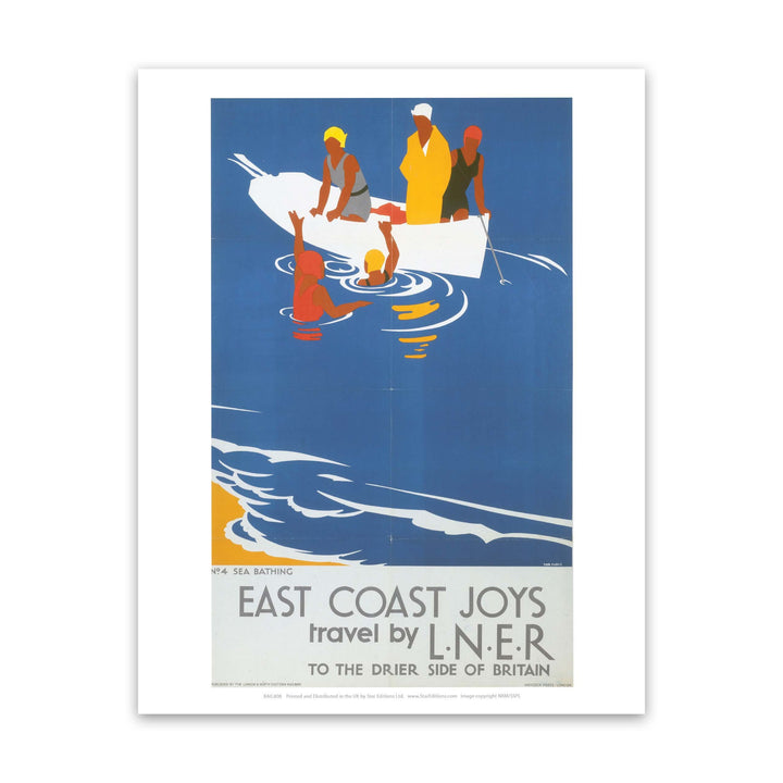 East Coast Joys No 4 Sea Bathing LNER Art Print