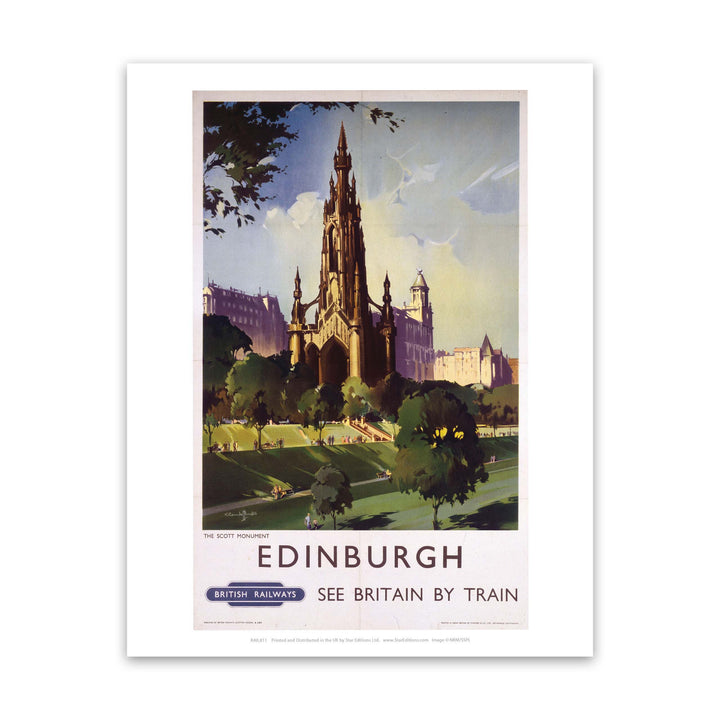 Edinburgh - the Scott Monument British Railways Art Print
