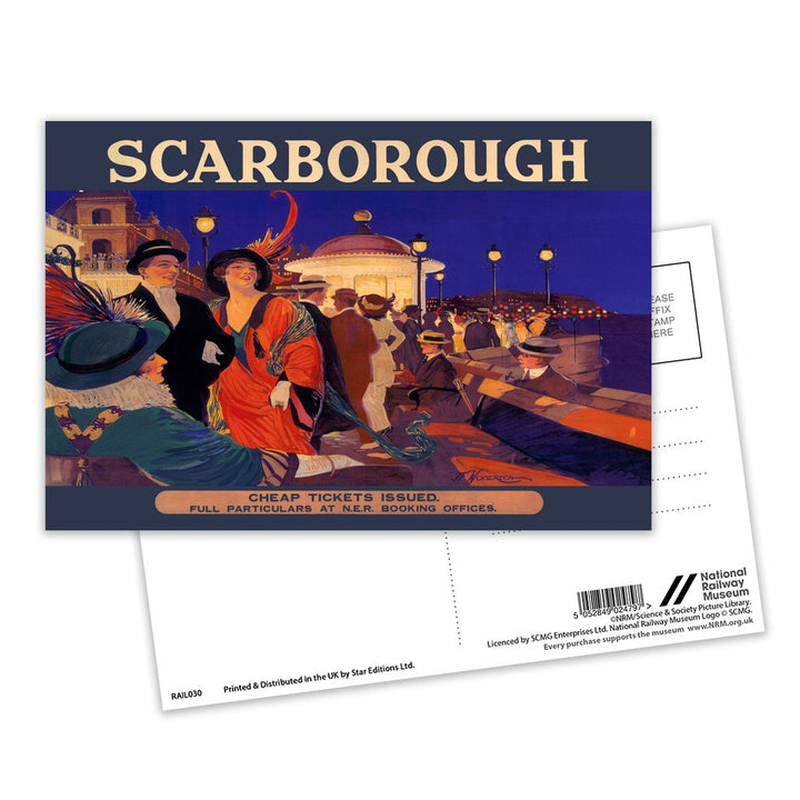 Scarborough - Nightlife at the seafront Postcard Pack of 8