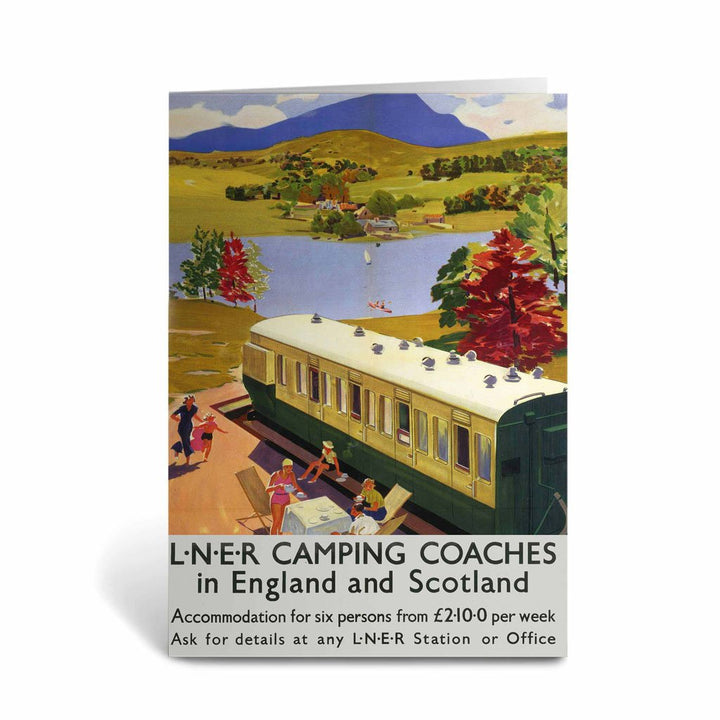 Camping Coaches in England and Scotland - Lakeside Train carriage Greeting Card