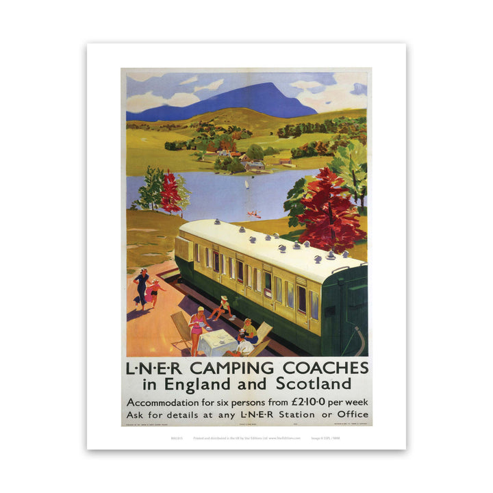 Camping Coaches in England and Scotland - Lakeside Train carriage Art Print