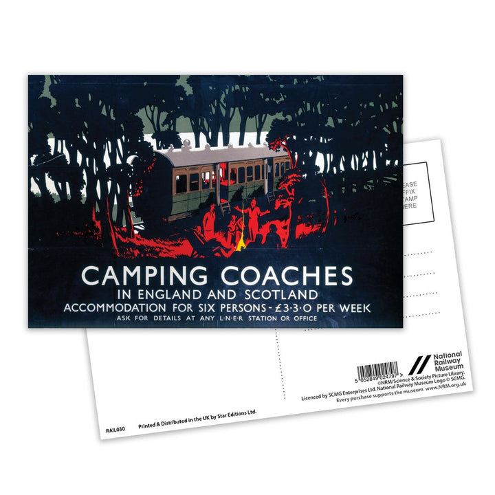 Camping Coaches, England and Scotland Postcard Pack of 8