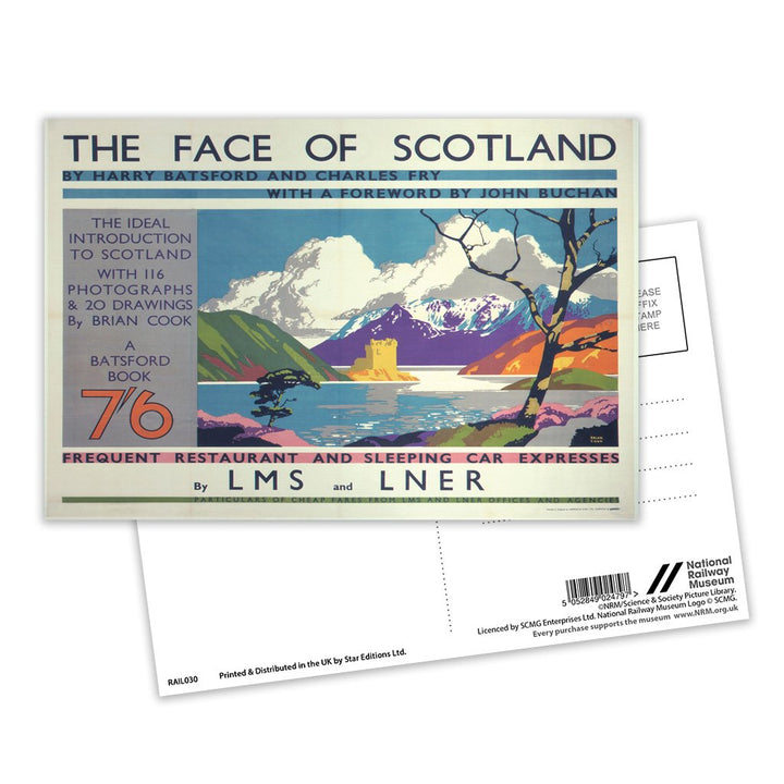 The face Of Scotland - Restaurant and Sleeping car Express Postcard Pack of 8