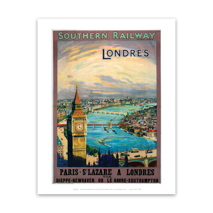 Southern Rail - Londres to Paris St Lazare Art Print