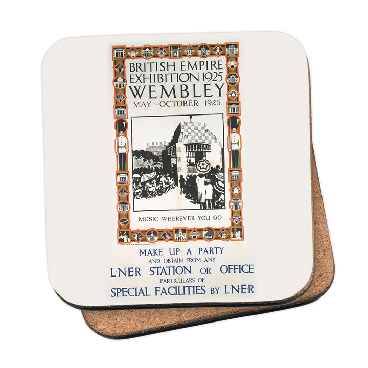 British Empire Exhibition 1925 Wembley - Music wherever you go Coaster