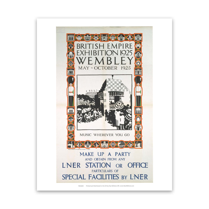 British Empire Exhibition 1925 Wembley - Music wherever you go Art Print