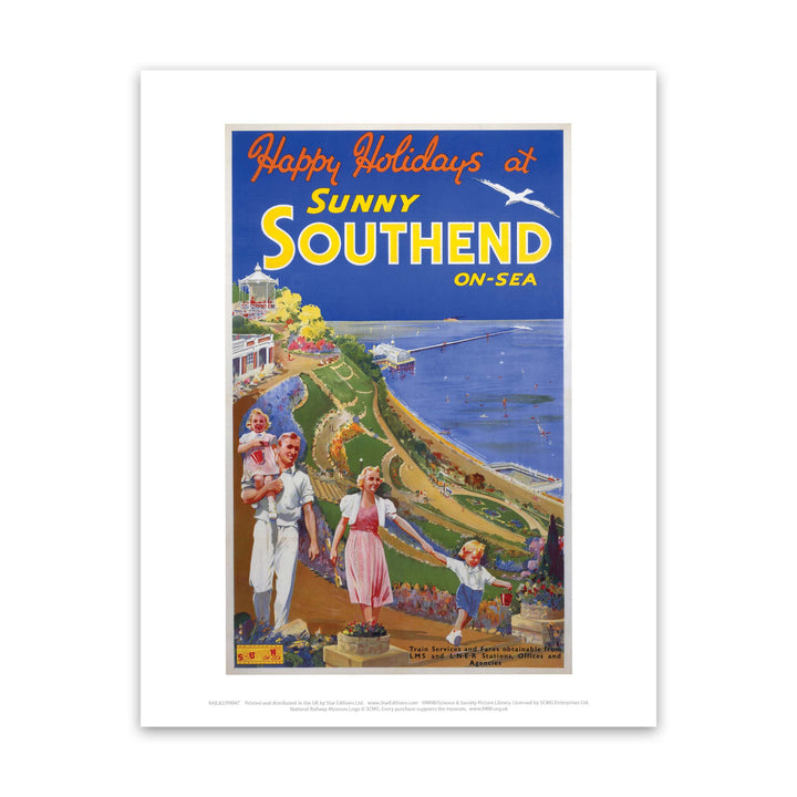 Happy Holidays at sunny Southend-on-sea Art Print