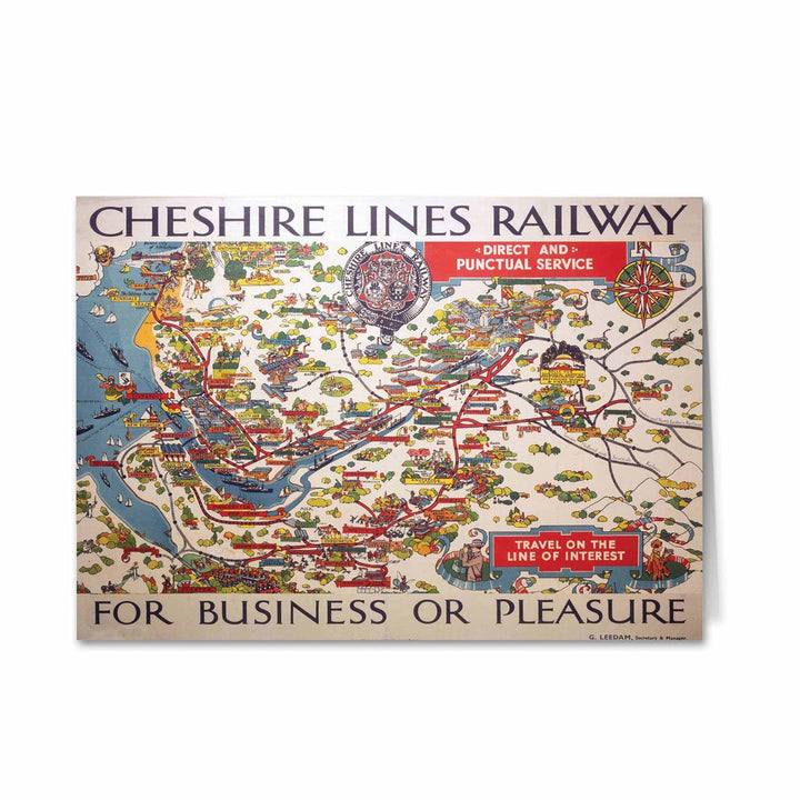 Cheshire Lines Railway map - the Line of Interest Greeting Card