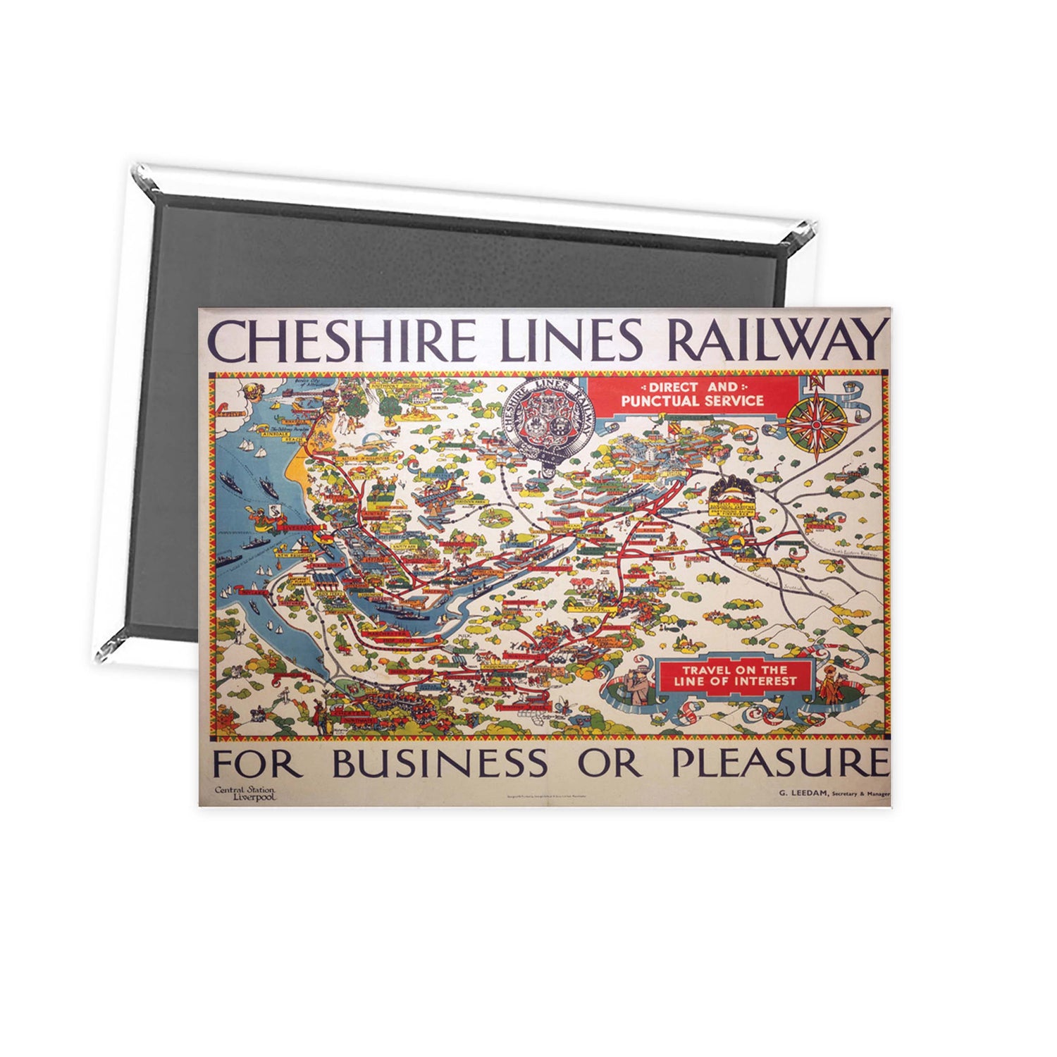 Cheshire Lines railway map - the Line of Interest Fridge Magnet