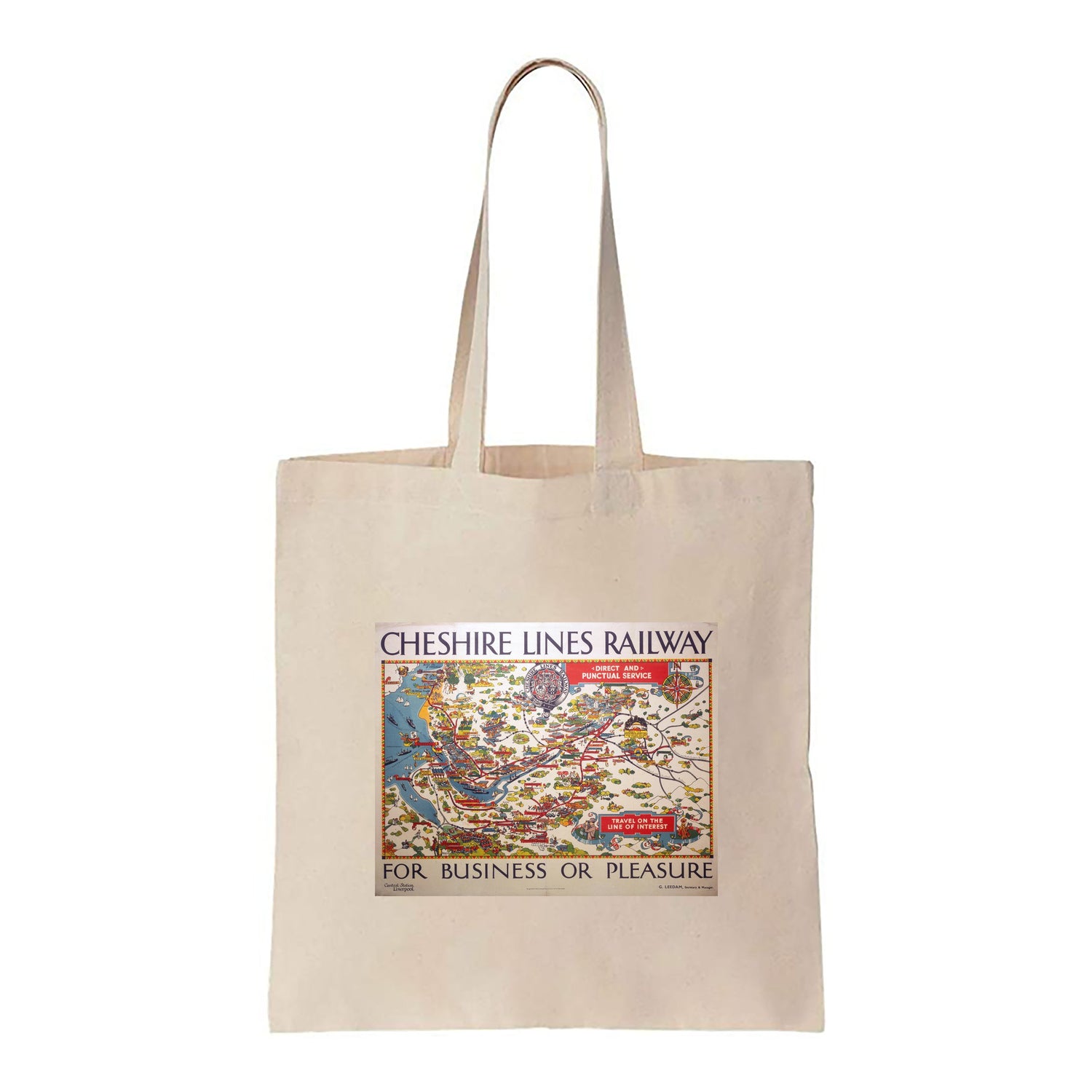 Cheshire Lines Railway map - the Line of Interest - Canvas Tote Bag