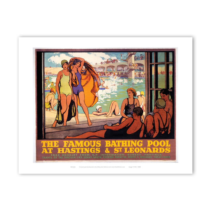 The Famous Bathing poll at Hastings and St Leonards Art Print