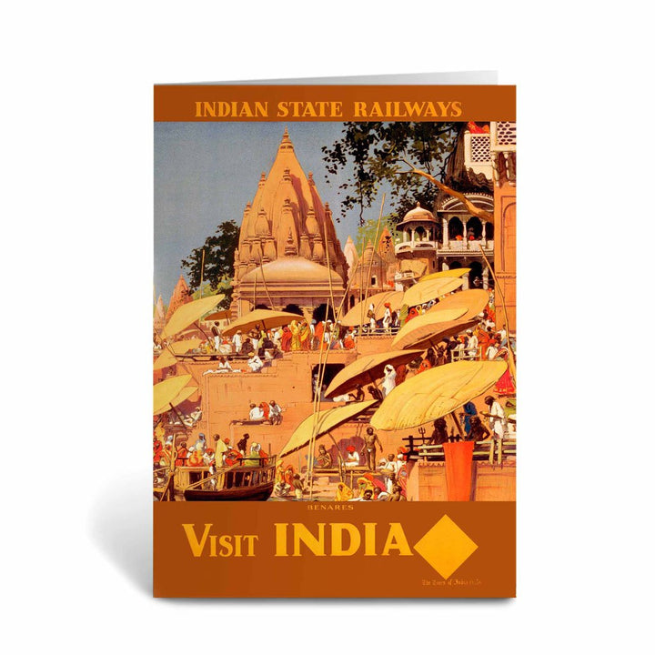 Visit India, Benares - Indian State railways Greeting Card