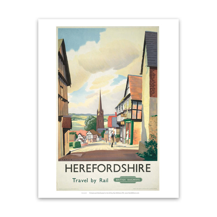 Herefordshire - Travel by Rail Art Print