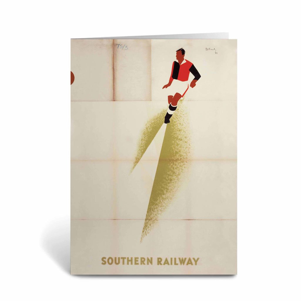 Southern Railway - Red and Black Football Player Greeting Card