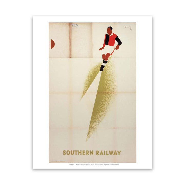 Southern Railway - Red and Black Football Player Art Print