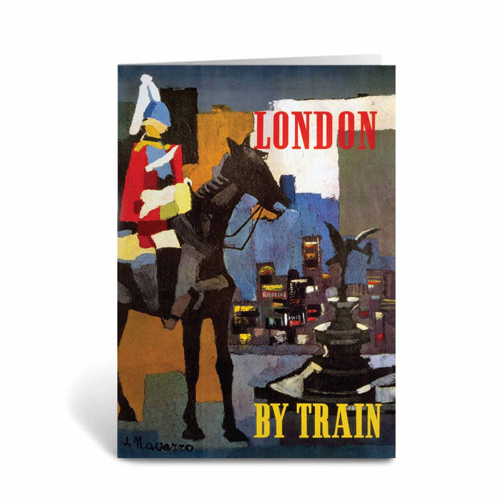 London by train - Royal horseback guard abstract Greeting Card