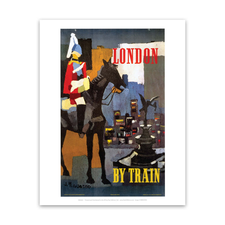 London by train - Royal horseback guard abstract Art Print