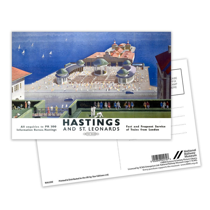 Hastings and St Leonards - Seaside pavillion Postcard Pack of 8