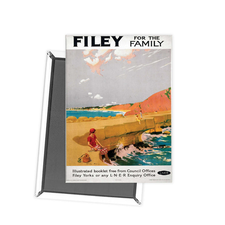 Filey for the family - LNER Beach poster Fridge Magnet