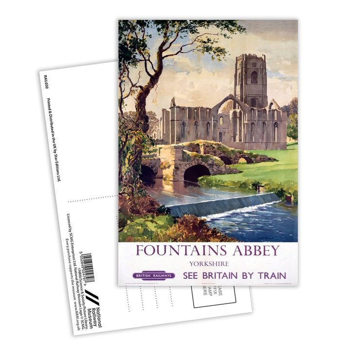 Fountains Abbey Yorkshire - British Railways Postcard Pack of 8