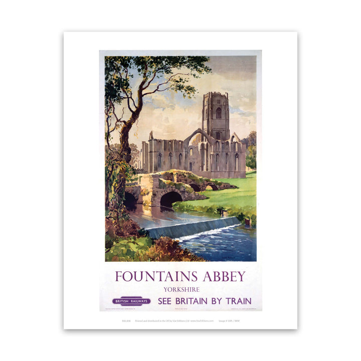 Fountains Abbey Yorkshire - British Railways Art Print