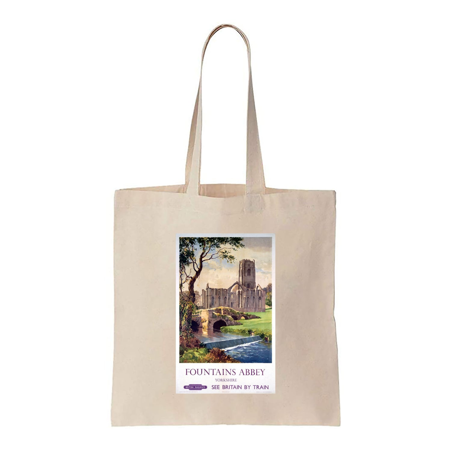 Fountains Abbey Yorkshire - British Railways - Canvas Tote Bag