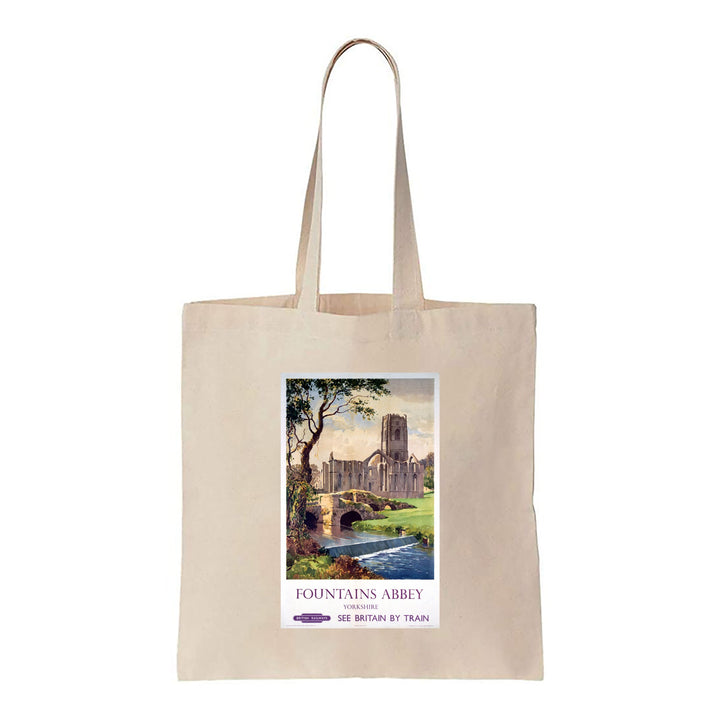 Fountains Abbey Yorkshire - British Railways - Canvas Tote Bag