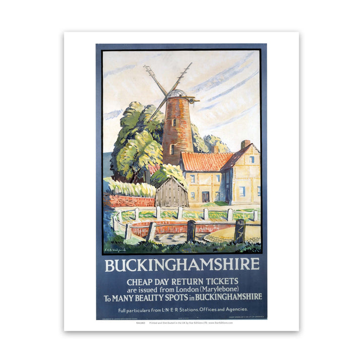Buckinghamshire - Beauty Spots Windmill Art Print