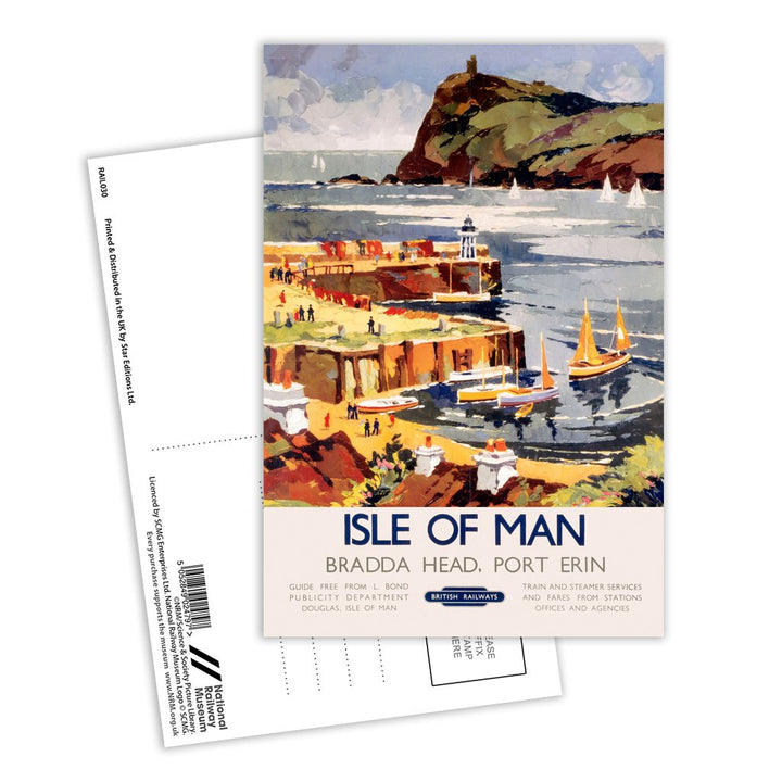 Isle Of Man - Bradda Head Port Erin Postcard Pack of 8