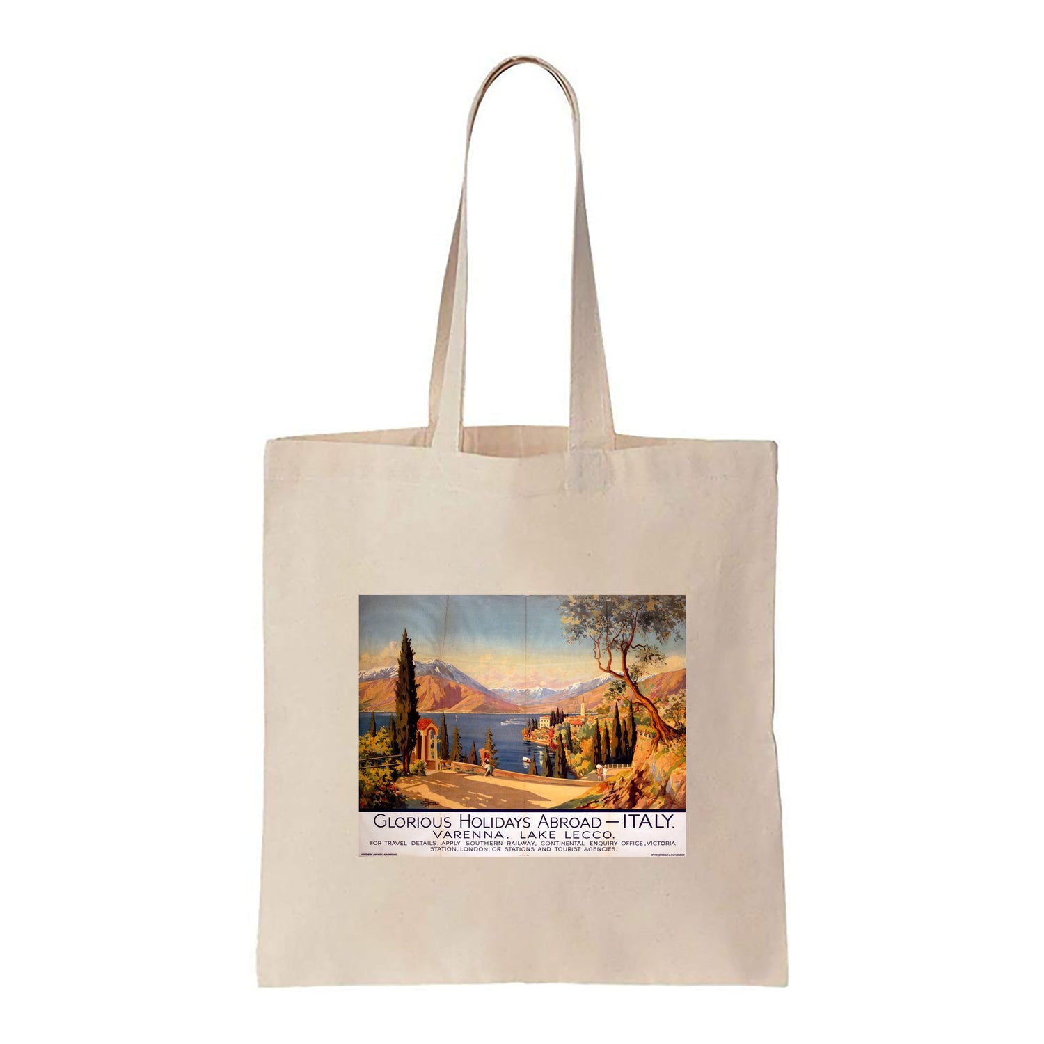 Italy Varenna Lake Lecco - Glorious Holidays Abroad - Canvas Tote Bag