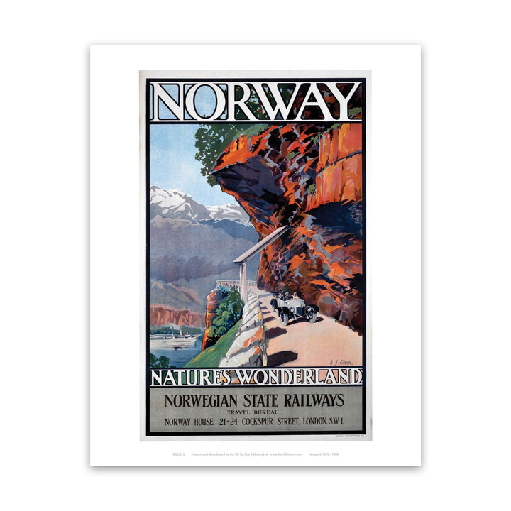 Norway, Natures Wonderland -Norwegian State Railways Art Print
