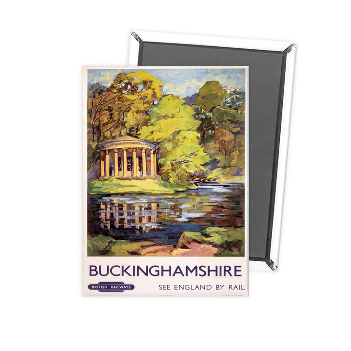 Buckinghamshire - Waterway surrounding Pavillion Fridge Magnet