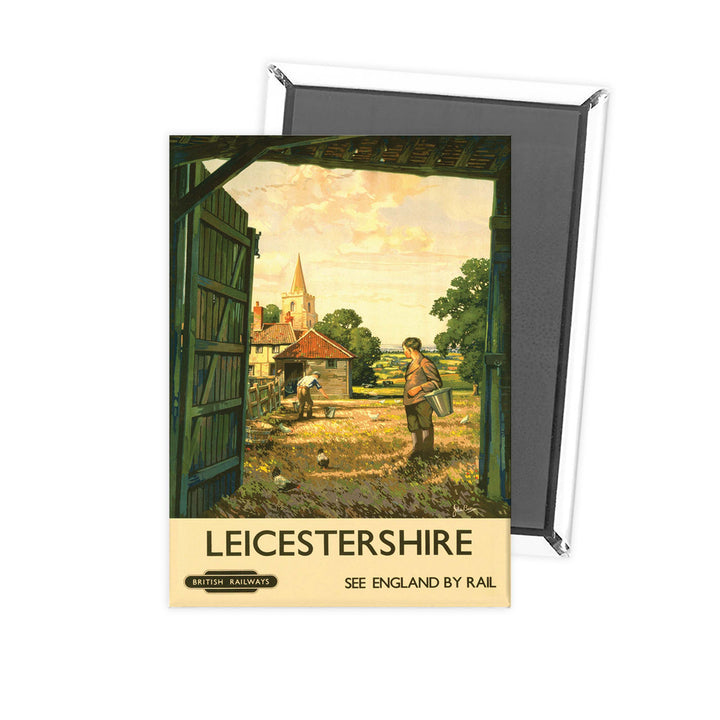 Leicestershire Farm land - See England by rail Fridge Magnet