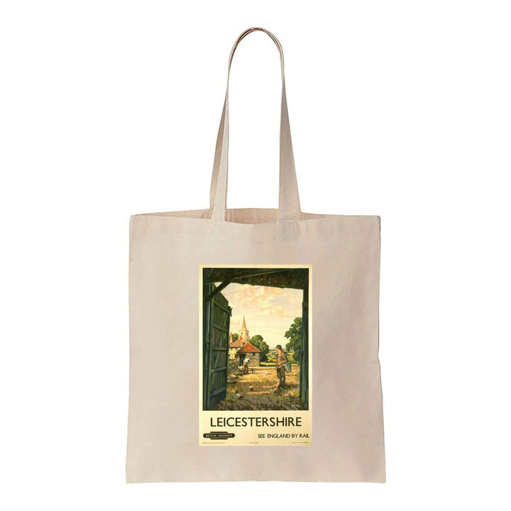 Leicestershire Farm - See England by rail - Canvas Tote Bag