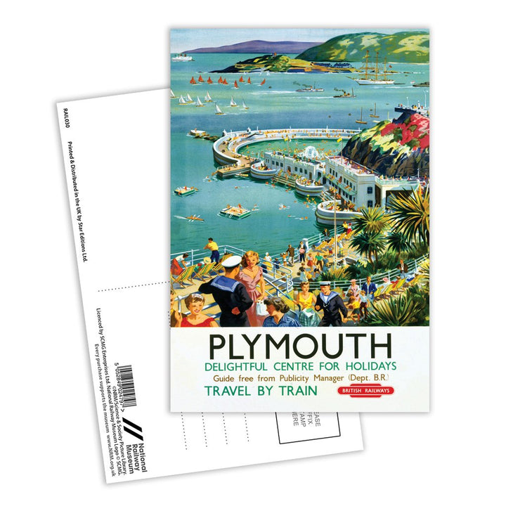 Plymouth - Seaside Delightful Center for holidays Postcard Pack of 8