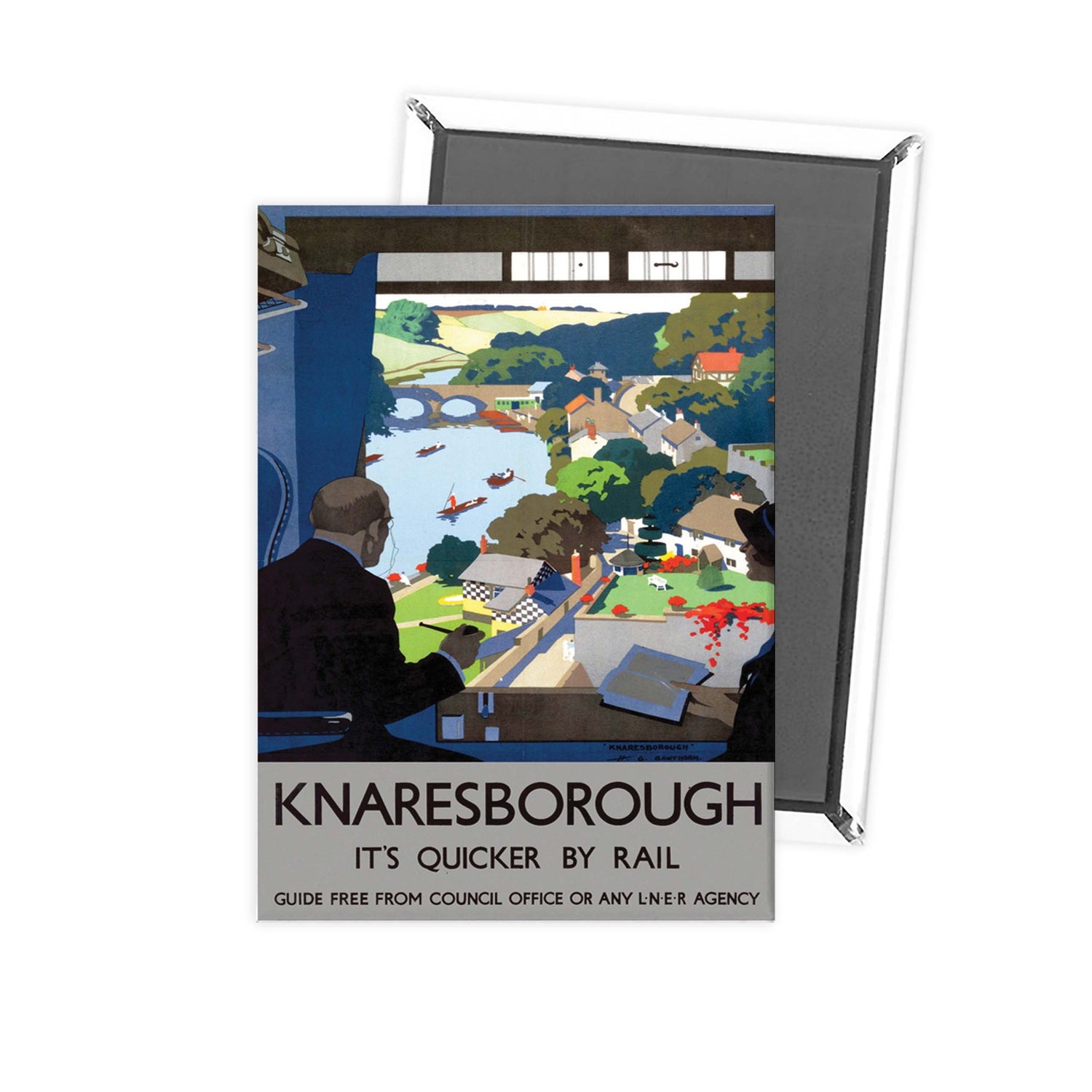 Knaresborough - Quicker By Rail LNER Fridge Magnet