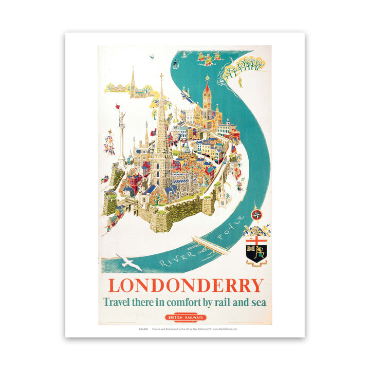 Londonderry - In comfort by rail and sea Art Print