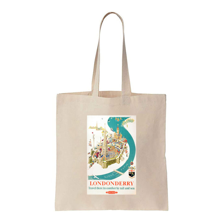 Londonderry - In comfort by rail and sea - Canvas Tote Bag