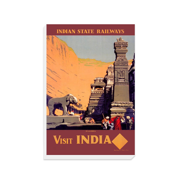 Ellora - Visit India Indian State Railways - Canvas