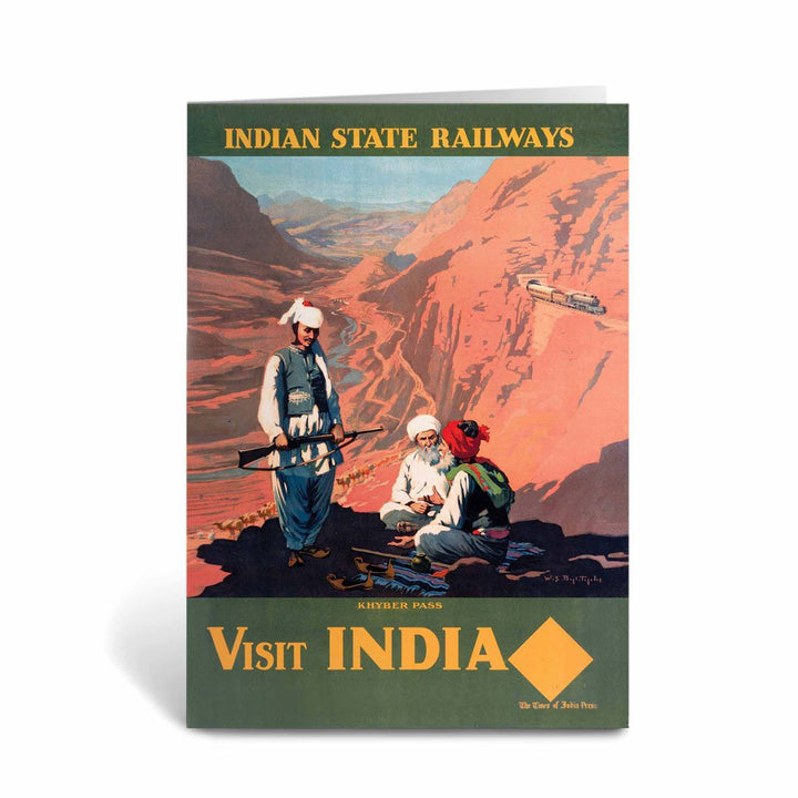 Khyber Pass - Visit India Indian State Railways Greeting Card