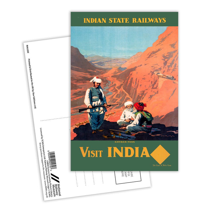Khyber Pass - Visit India Indian State Railways Postcard Pack of 8