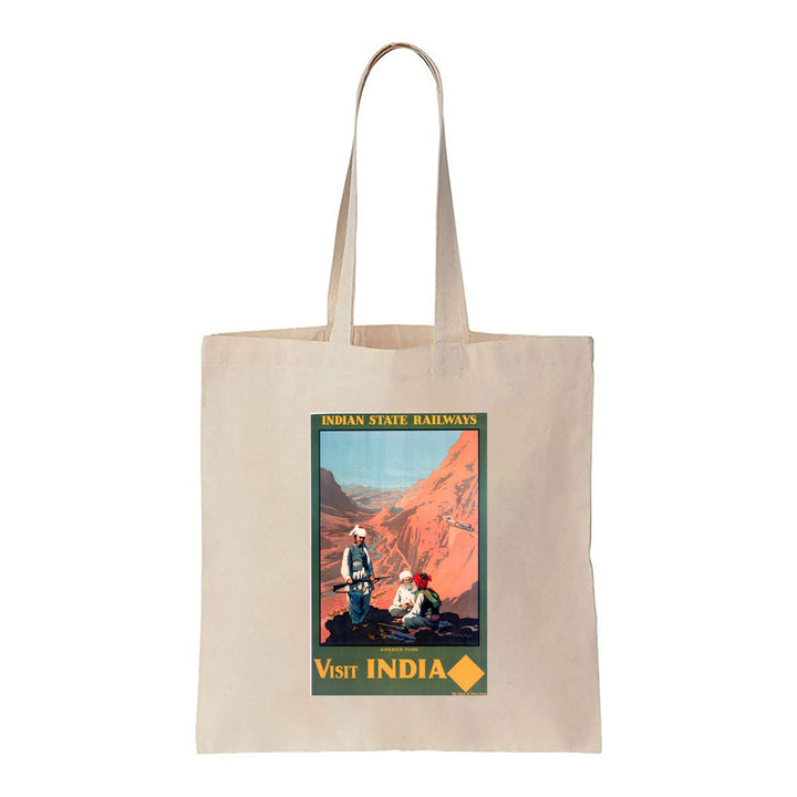 Khyber Pass - Visit India Indian State Railways - Canvas Tote Bag