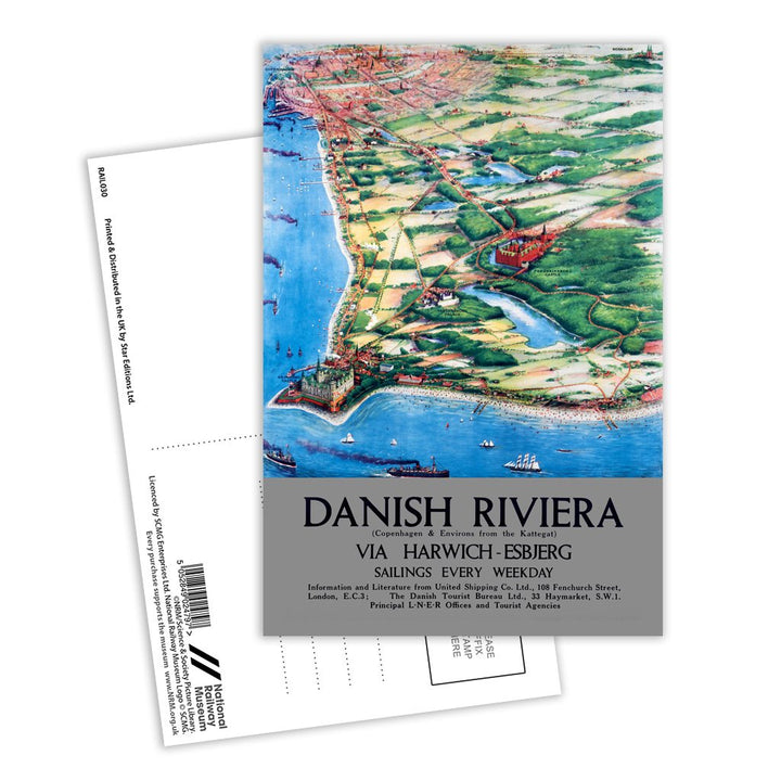 Danish Riviera Via Harwich Postcard Pack of 8