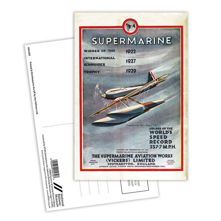 Supermarine - Winner of the International Schneider Trophy Postcard Pack of 8