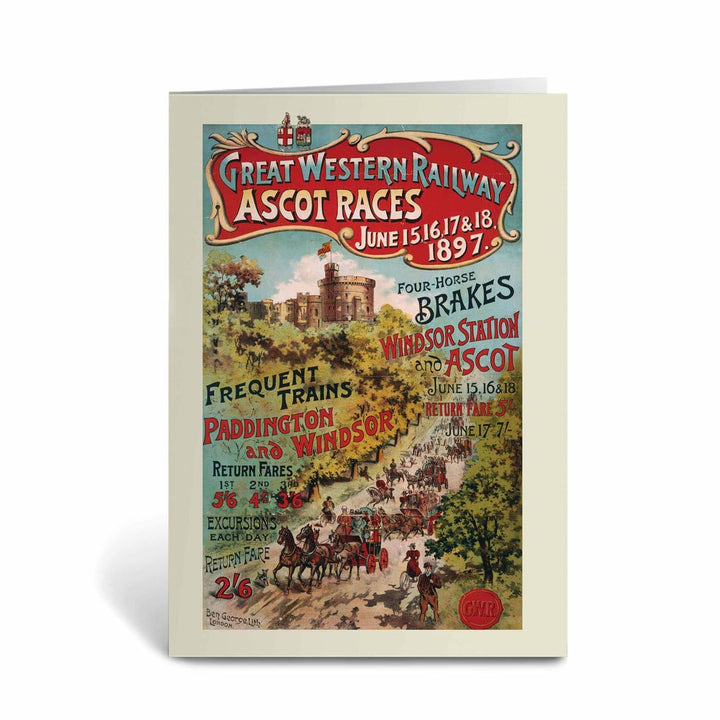 Ascot Races - 15, 16, 17 and 18 June 1897 Greeting Card